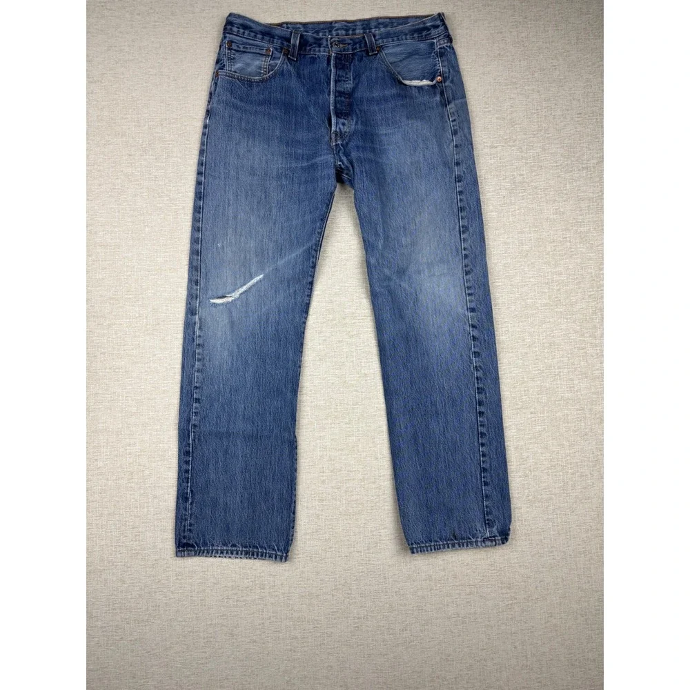 Vintage Levis 501 Mens 38x34 Jeans Grungy Grain Light Washed denim Faded Pants